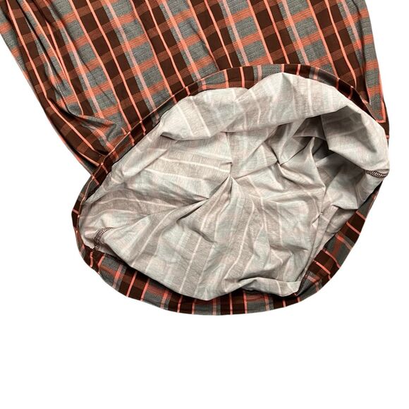 Tanya Taylor Burgundy Plaid Puff Sleeve Midi Dress Womens L Holiday Preppy - Picture 10 of 13